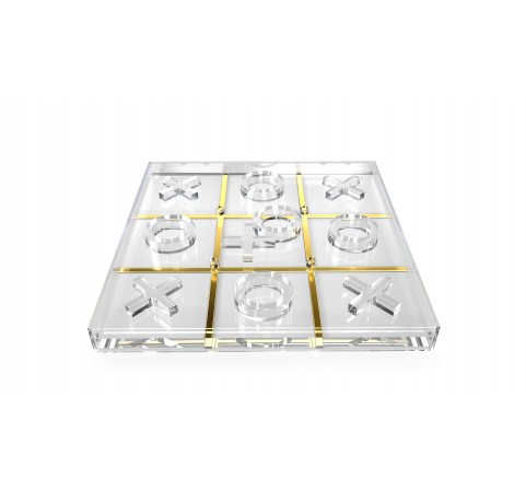 Luxury Acrylic Noughts and Crosses -Tic Tac Toe - X and O Board Game - Gold Luxury Acrylic Noughts and Crosses -Tic Tac Toe - X and O Board Game - Gold
