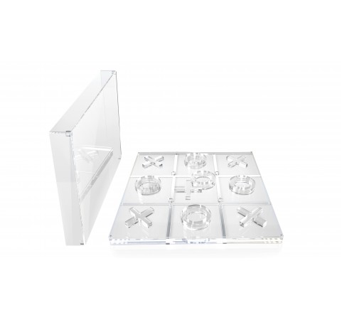 Luxury Acrylic Noughts and Crosses -Tic Tac Toe - X and O Board Game - Silver Luxury Acrylic Noughts and Crosses -Tic Tac Toe - X and O Board Game - Silver