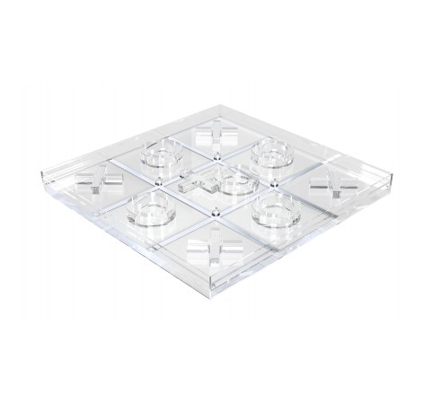 Luxury Acrylic Noughts and Crosses -Tic Tac Toe - X and O Board Game - Silver Luxury Acrylic Noughts and Crosses -Tic Tac Toe - X and O Board Game - Silver