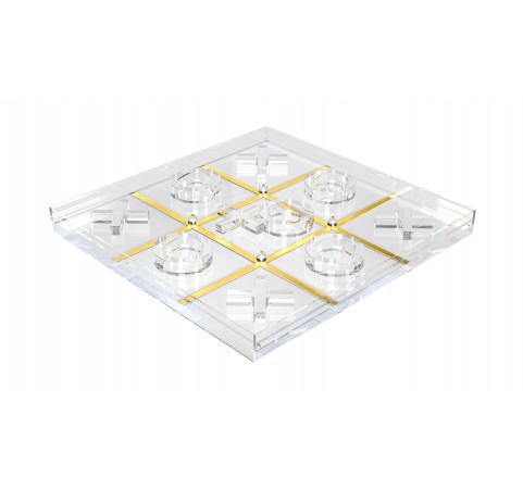 Luxury Acrylic Noughts and Crosses -Tic Tac Toe - X and O Board Game - Gold Luxury Acrylic Noughts and Crosses -Tic Tac Toe - X and O Board Game - Gold