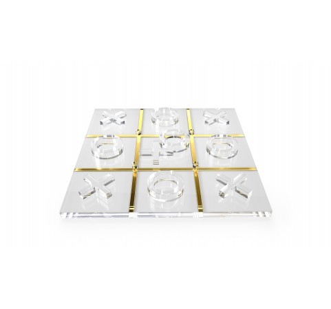 Luxury Acrylic Noughts and Crosses -Tic Tac Toe - X and O Board Game - Gold Luxury Acrylic Noughts and Crosses -Tic Tac Toe - X and O Board Game - Gold
