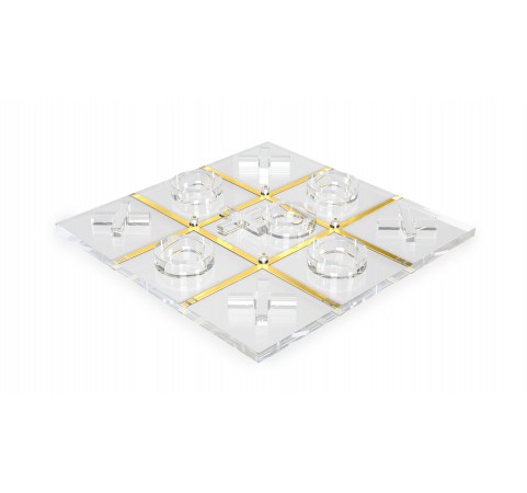 Luxury Acrylic Noughts and Crosses -Tic Tac Toe - X and O Board Game - Gold Luxury Acrylic Noughts and Crosses -Tic Tac Toe - X and O Board Game - Gold