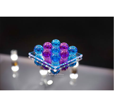  Luxury  Noughts and Crosses - Resin Balls  (TR Purple and TR Blue)