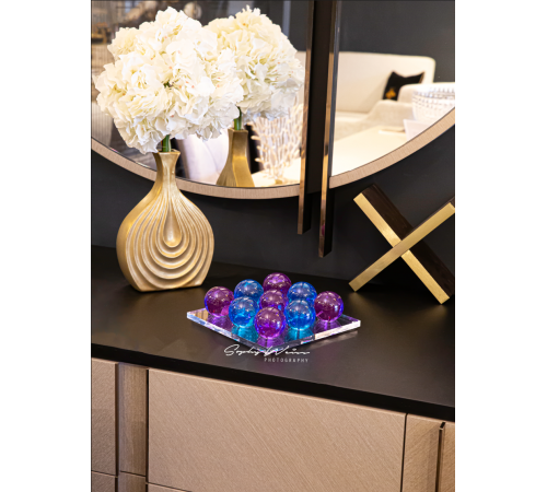  Luxury  Noughts and Crosses - Resin Balls  (TR Purple and TR Blue)