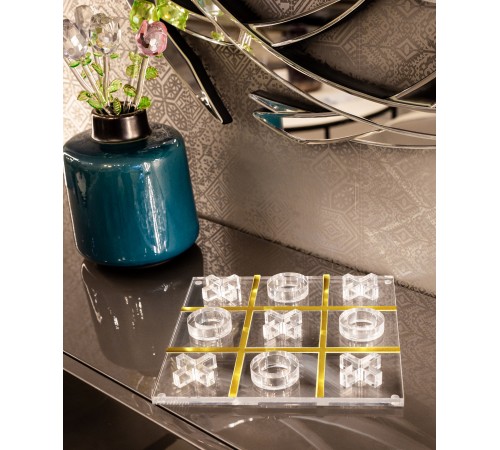 Luxury Acrylic Noughts and Crosses -Tic Tac Toe - X and O Board Game - Gold Luxury Acrylic Noughts and Crosses -Tic Tac Toe - X and O Board Game - Gold