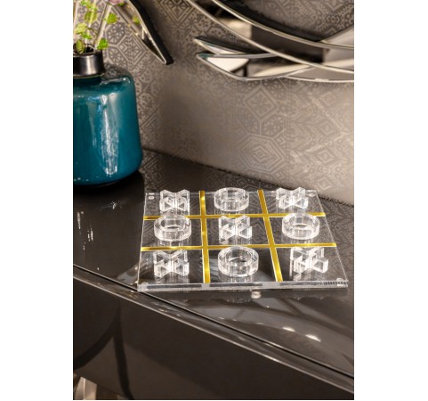Luxury Acrylic Noughts and Crosses -Tic Tac Toe - X and O Board Game - Gold Luxury Acrylic Noughts and Crosses -Tic Tac Toe - X and O Board Game - Gold