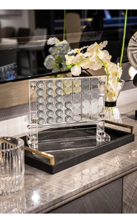 Luxury Acrylic Connect 4 Game Pearl Grey & Clear