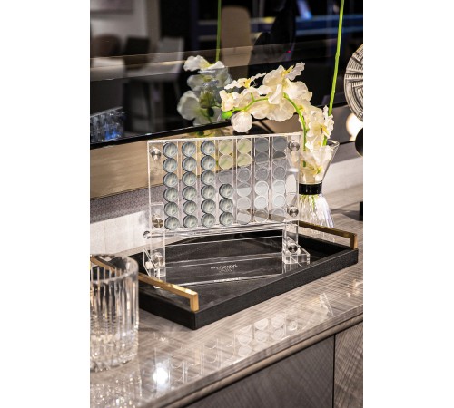 Luxury Acrylic Connect 4 Game Pearl Grey & Clear