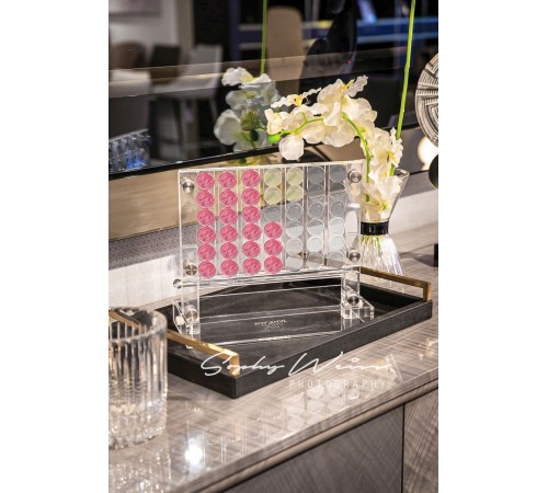 Luxury Acrylic Connect 4 Game Pearl Pink  & Clear