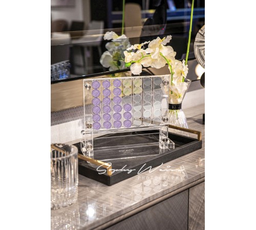 Luxury Acrylic Connect 4 Game Pearl Purple & Clear