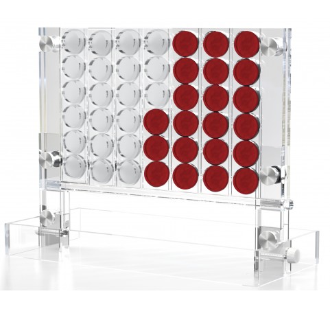 Luxury Acrylic Connect 4 Game Pearl Red & Clear 