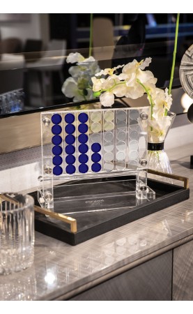 Luxury Acrylic Connect 4 Game Solid Blue & Clear 
