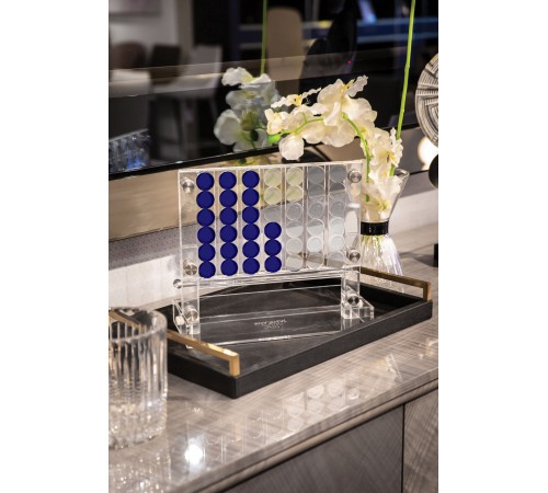 Luxury Acrylic Connect 4 Game Solid Blue & Clear 
