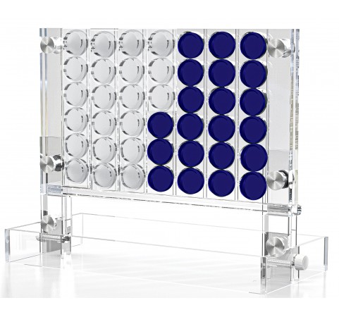 Luxury Acrylic Connect 4 Game Solid Blue & Clear 