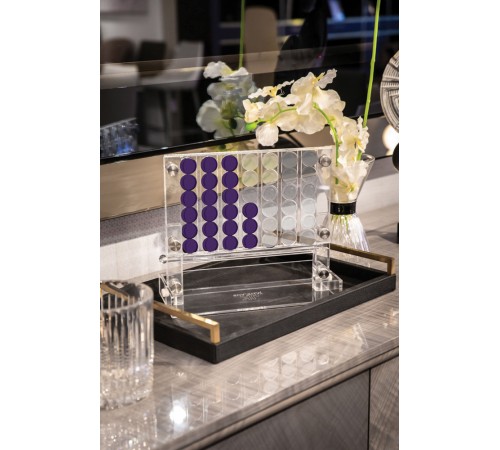 Luxury Acrylic Connect 4 Game Solid Purple & Clear Luxury Acrylic Connect 4 Game Solid Purple & Clear
