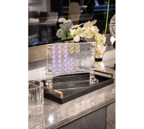 Luxury Acrylic Connect 4 Game Transparent Purple & Clear 